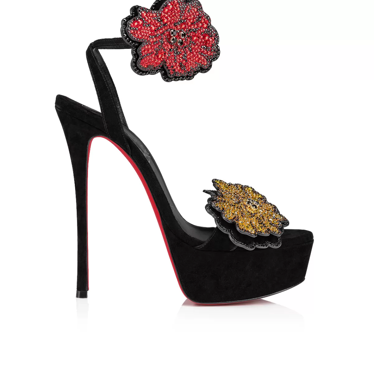 Christian Louboutin Button Flower Strass Loubi Queen Alta